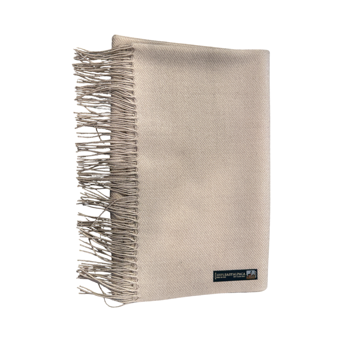 Khaki 100% Baby Alpaca Shawl by Luxe Alpaca