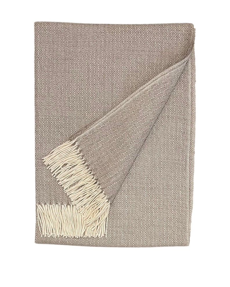 Café & Cream Diamond Baby Alpaca Throw, view 2