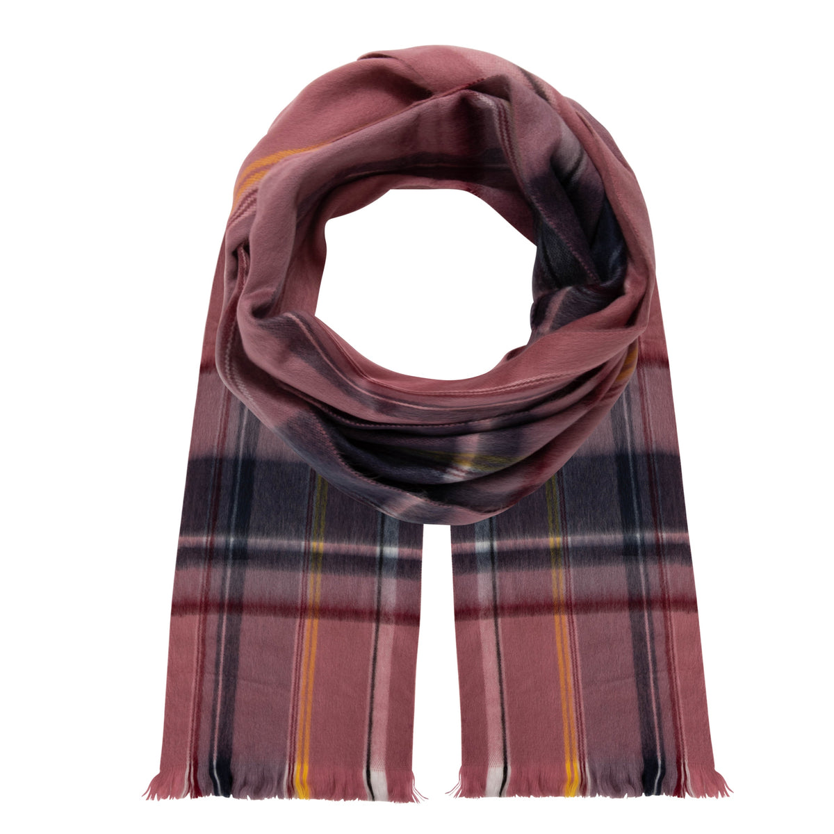 Alpaca Scarf (Dusky Pink Plaid) by Luxe Alpaca