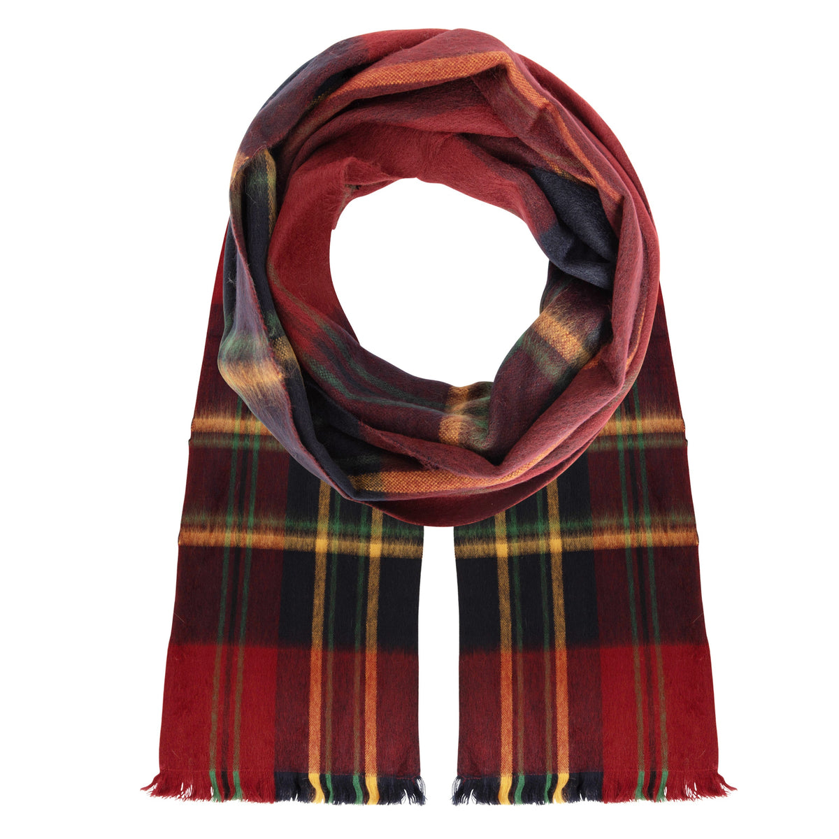 Alpaca Scarf (Burgundy Plaid) by Luxe Alpaca