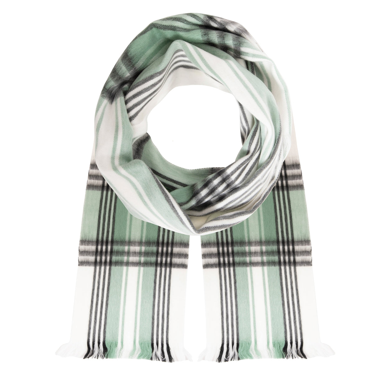 Alpaca Scarf (Cool Mint Plaid) by Luxe Alpaca