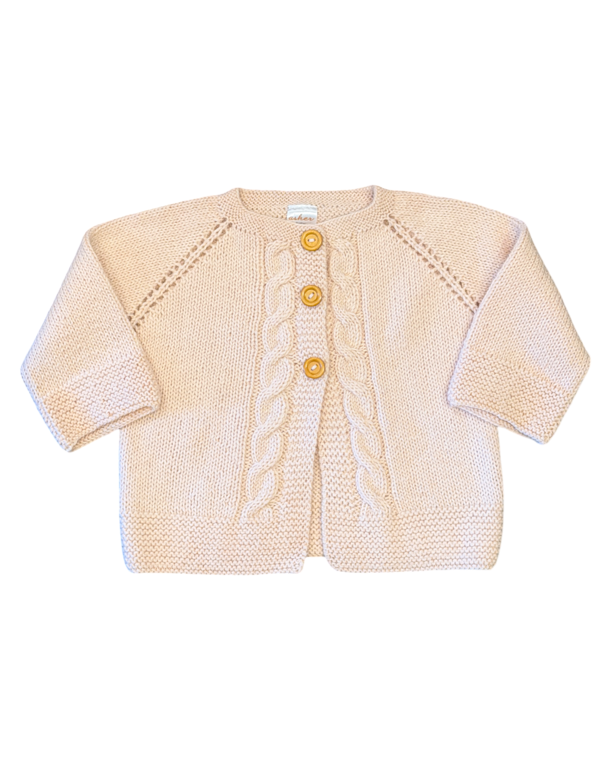 Kids Knitted Baby Alpaca Braid Sweater, view 7