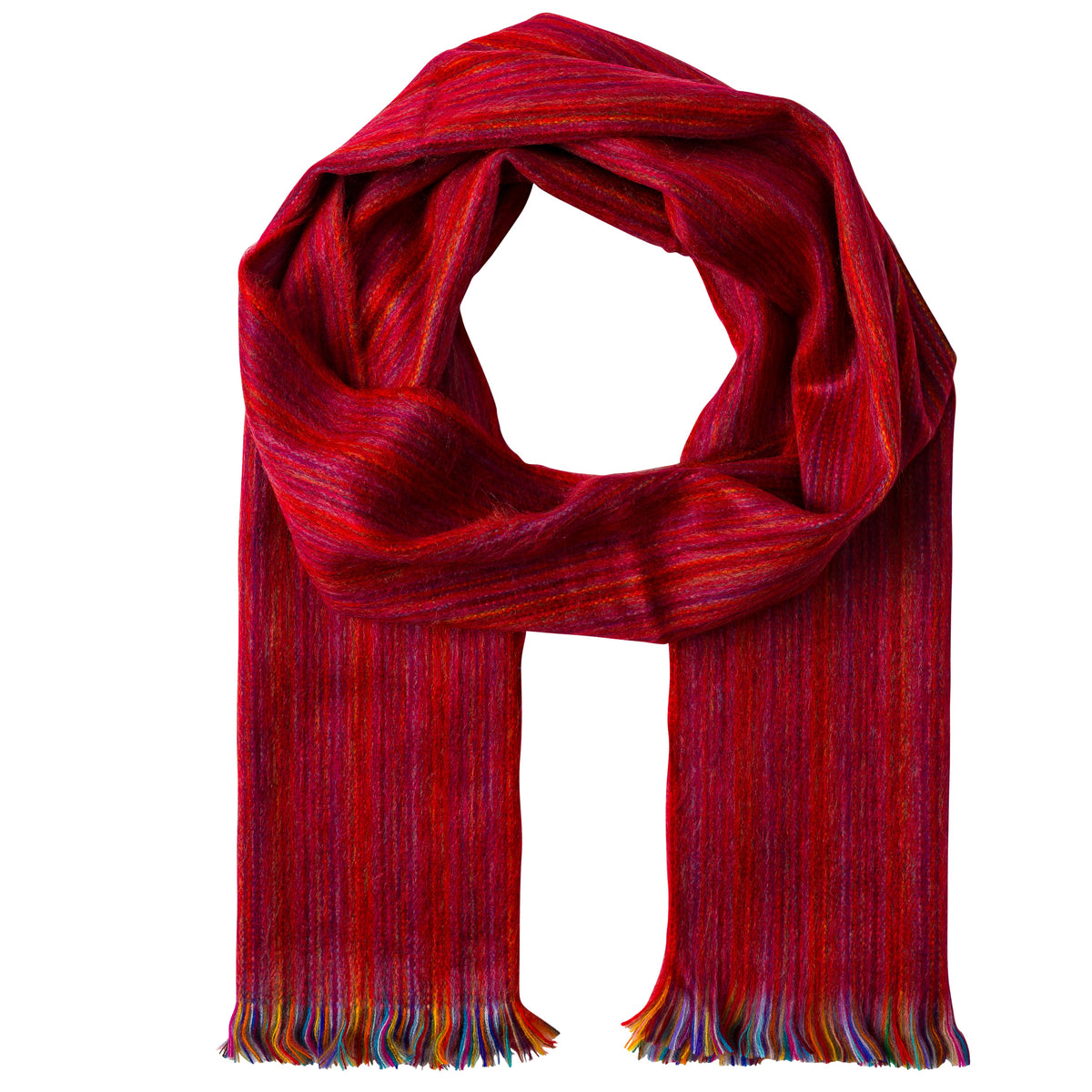 Alpaca Scarf (Red Variegated) by Luxe Alpaca