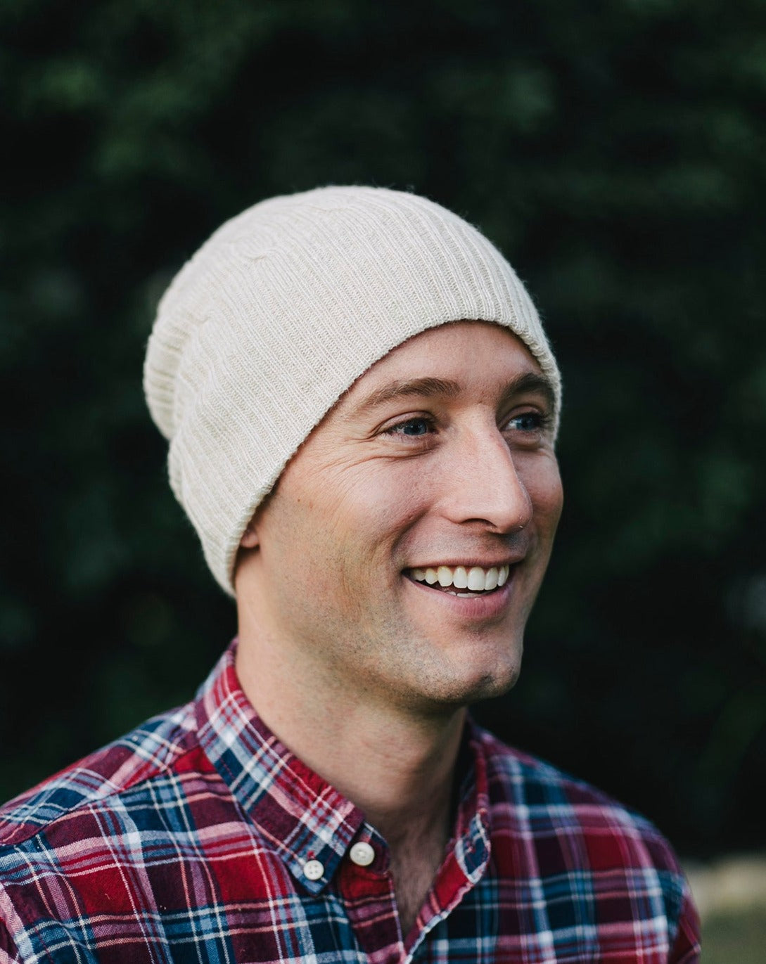 Cream and Grey Alpaca Reversible Adult Beanie by Luxe Alpaca