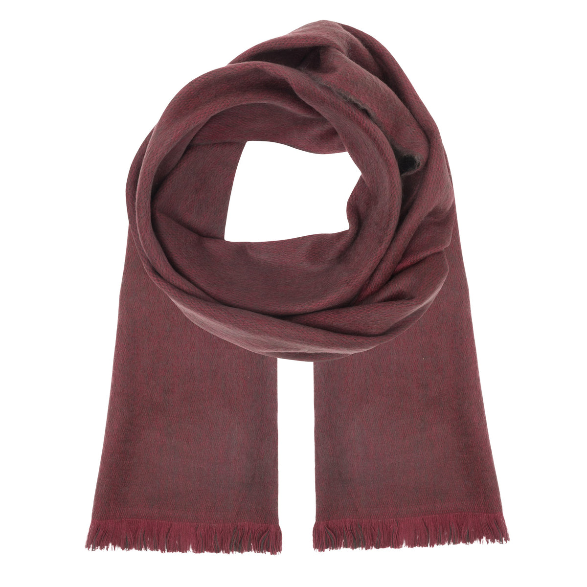 Alpaca Scarf (Wine & Smoke Double Weave) by Luxe Alpaca