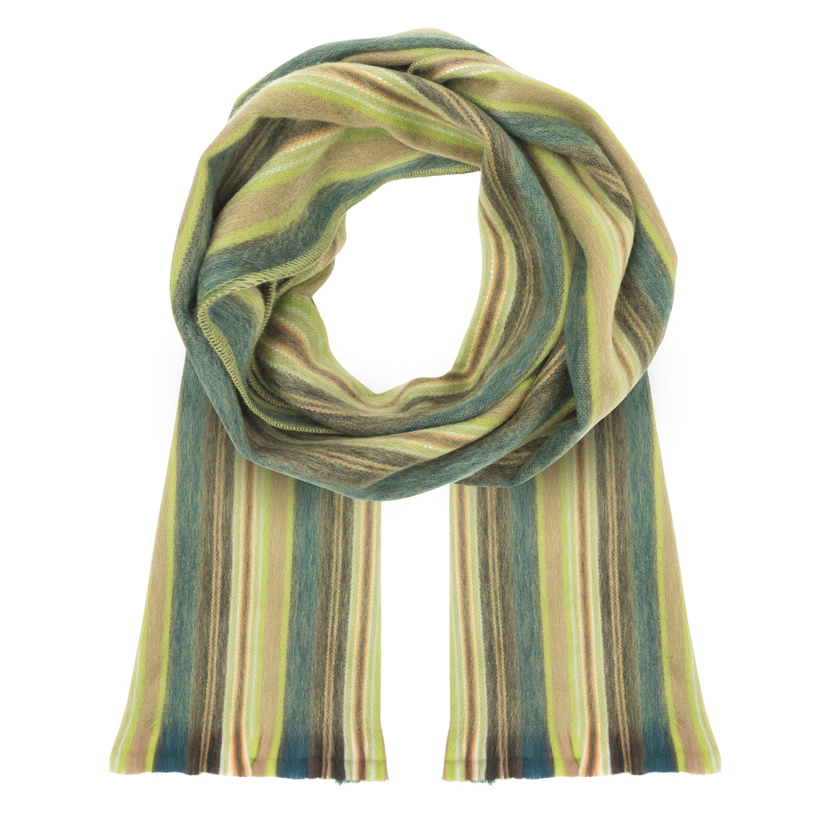 Alpaca Scarf (Green Stripes) by Luxe Alpaca