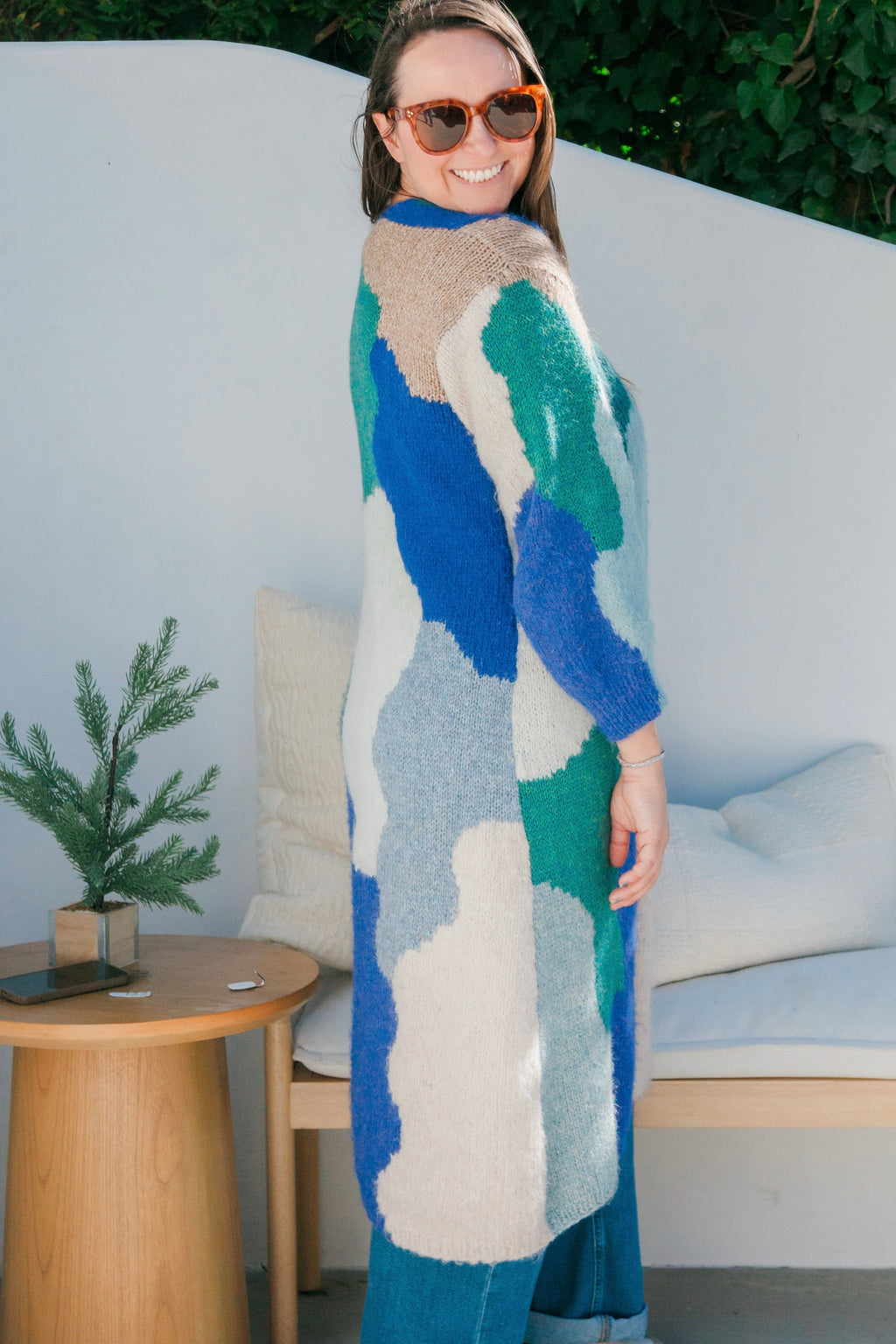 Baby Alpaca Women’s Patchwork Cardigan, view 3