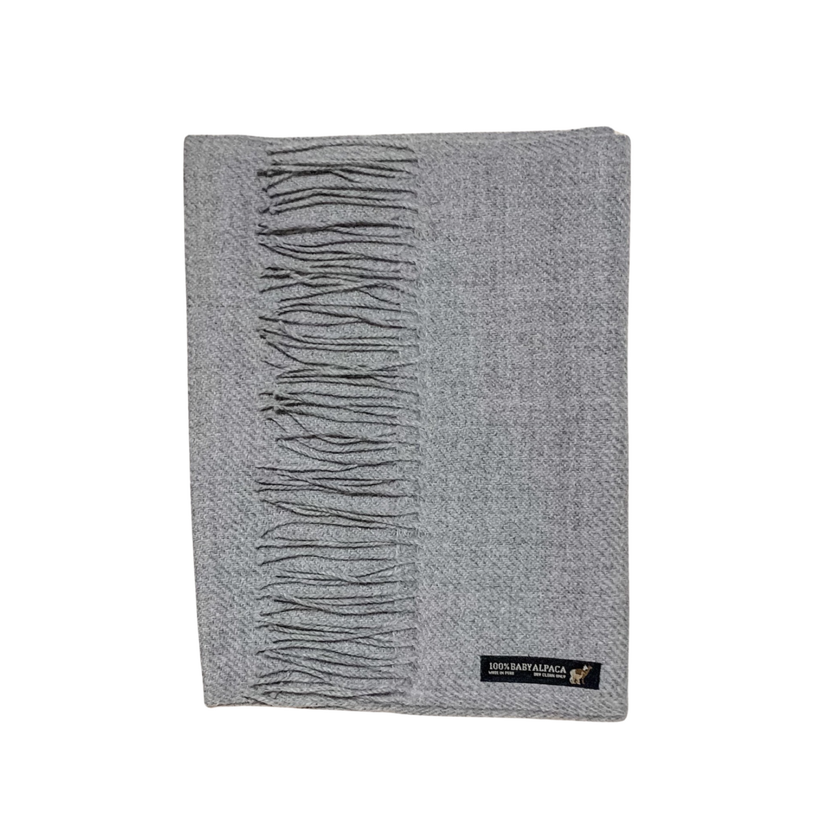 Silver Grey 100% Baby Alpaca Shawl by Luxe Alpaca