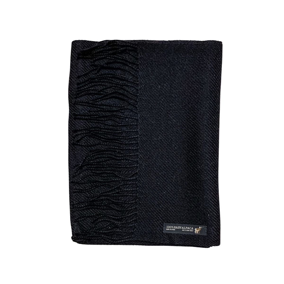 Black 100% Baby Alpaca Scarf by Luxe Alpaca