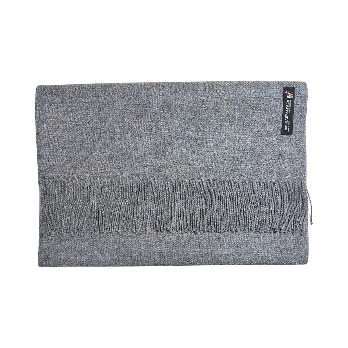 Charcoal Gray 100% Baby Alpaca Shawl by Luxe Alpaca