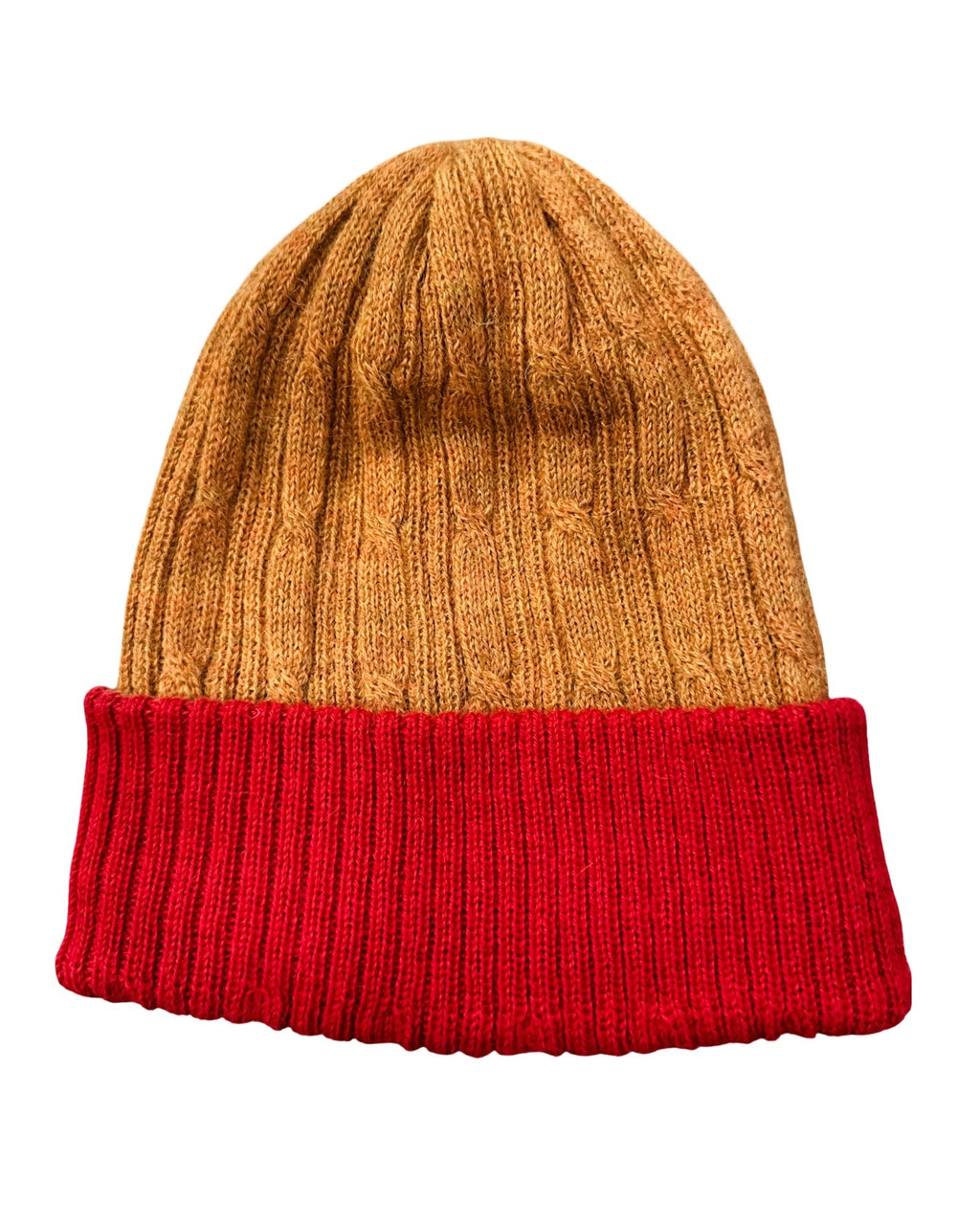 Scarlet & Butterscotch Reversible Alpaca Beanie, view 2