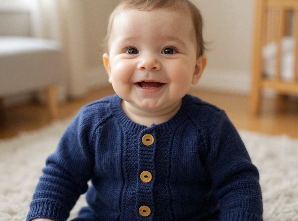 Kids Knitted Baby Alpaca Braid Sweater by Luxe Alpaca