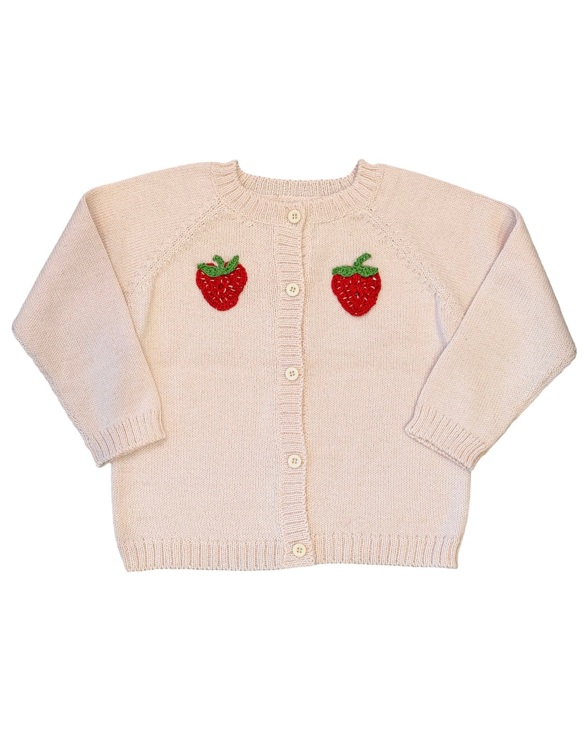 Kids Knitted Baby Alpaca Strawberry Sweater, view 4