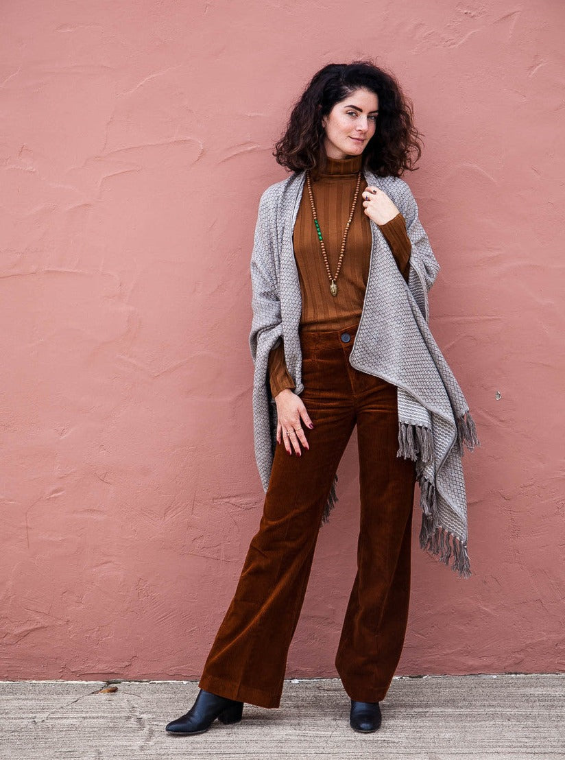 Earl Grey Alpaca Blend Poncho by Luxe Alpaca
