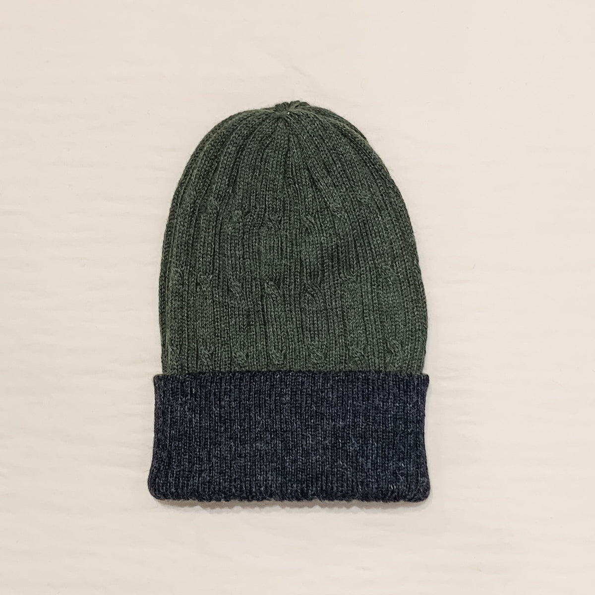 Forest Green & Black Reversible Alpaca Beanie by Luxe Alpaca