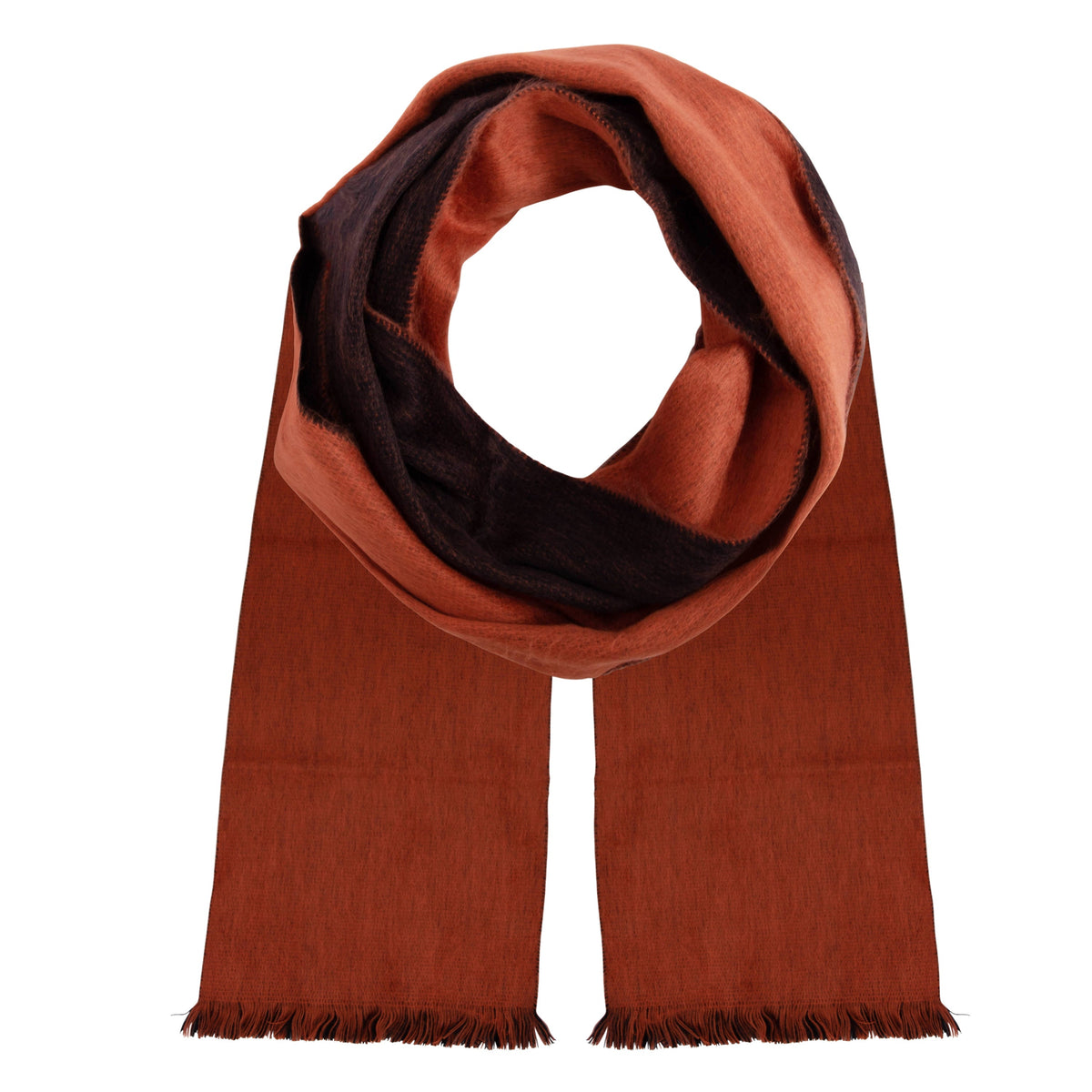 Alpaca Scarf (Orange & Black Double Weave) by Luxe Alpaca