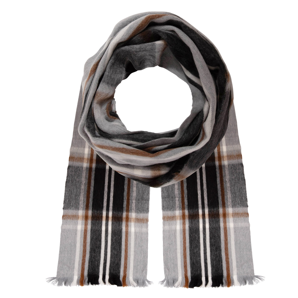 Alpaca Scarf (Gray Plaid) by Luxe Alpaca