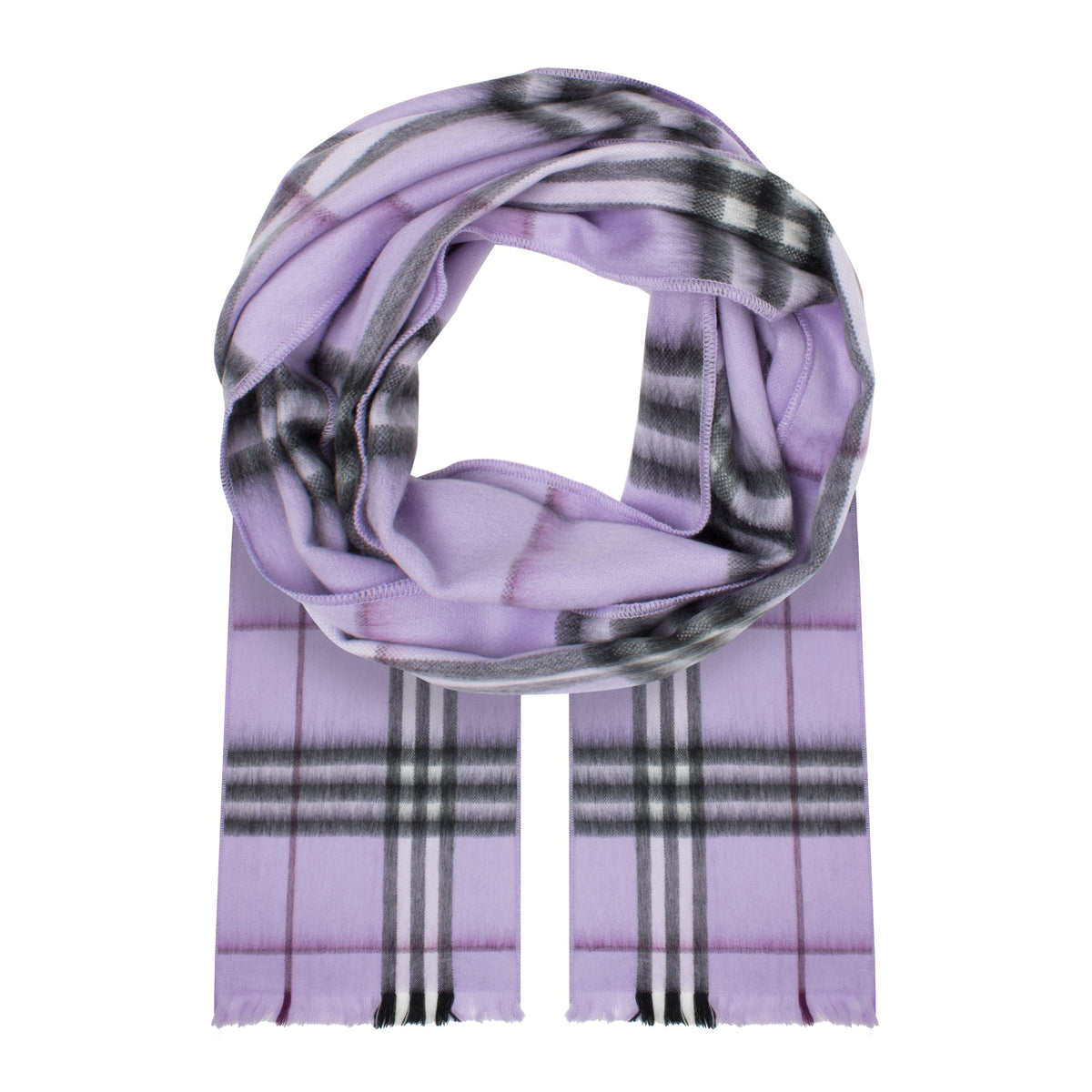 Alpaca Scarf (Lilac Plaid) by Luxe Alpaca