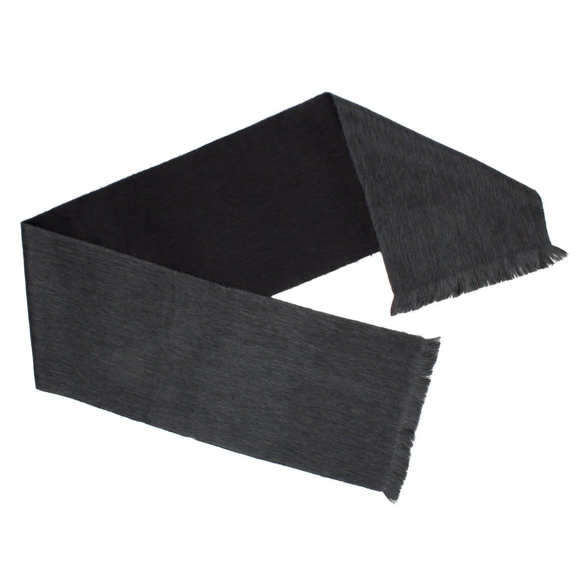 Alpaca Scarf (Black & Charcoal Double Weave) by Luxe Alpaca