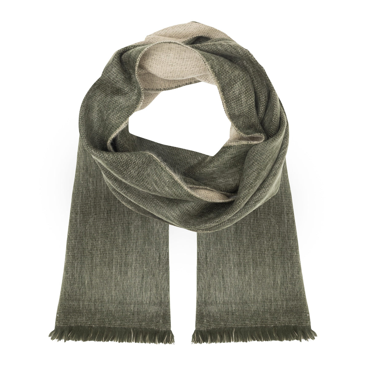 Alpaca Scarf (Moss & Stone Double Weave) by Luxe Alpaca
