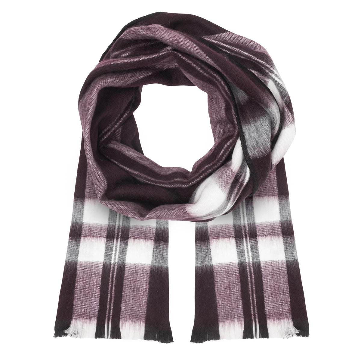 Alpaca Scarf (Dark Purple Plaid) by Luxe Alpaca