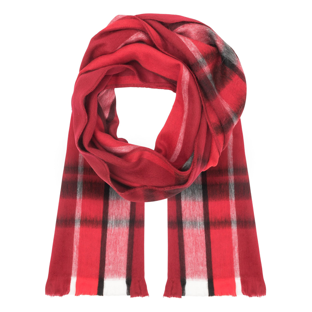 Alpaca Scarf (Red Plaid) by Luxe Alpaca