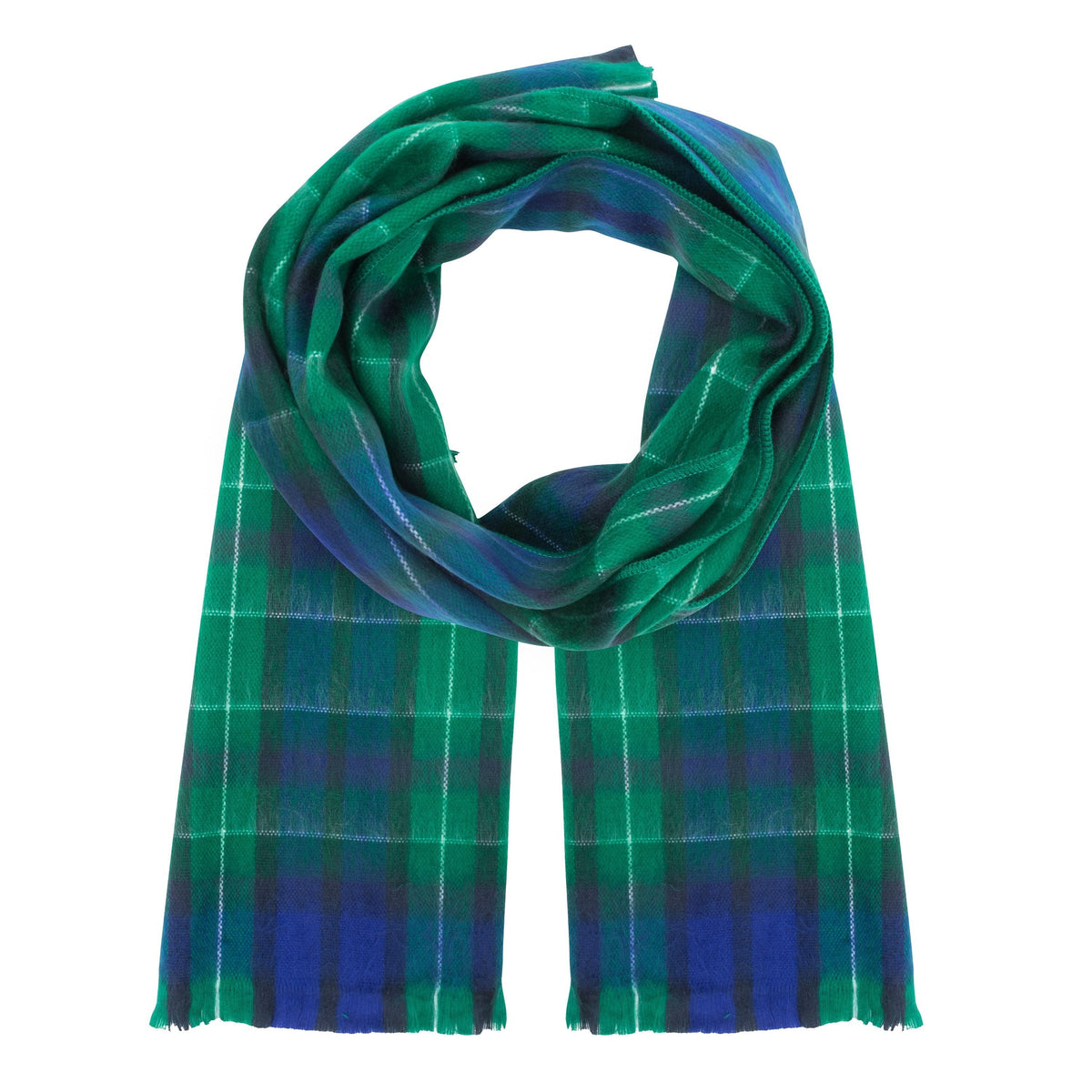 Alpaca Scarf (Bold Green Plaid) by Luxe Alpaca